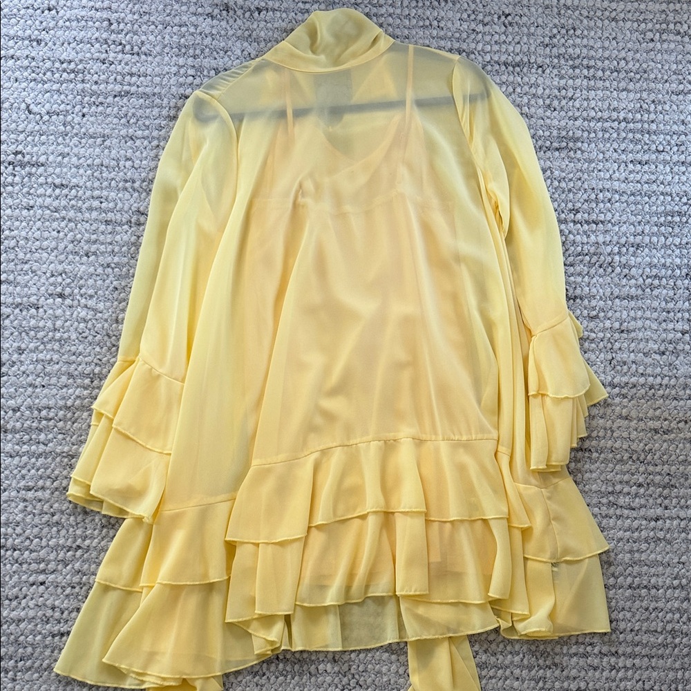 SHEIN Yellow Ruffle Mini Dress
